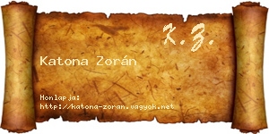 Katona Zorán névjegykártya