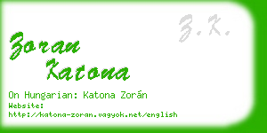 zoran katona business card